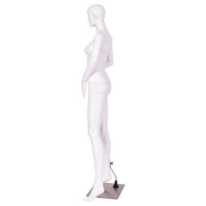 5.8 Feet Plastic Female Mannequin Adjustable Detachable Manikin with Metal Stand