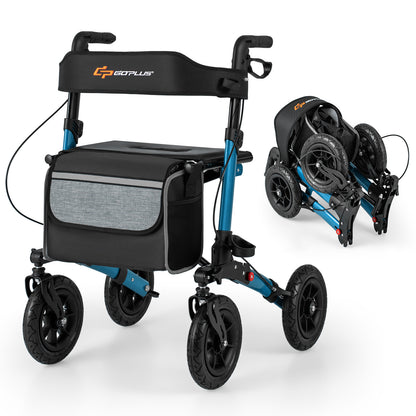 Folding Rollator Walker with Seat for All Terrain seniors