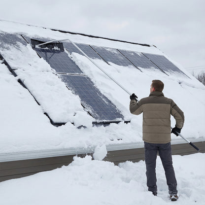 5-19 Feet Extendable Aluminum Snow Removal Tool with 6-section Tubes