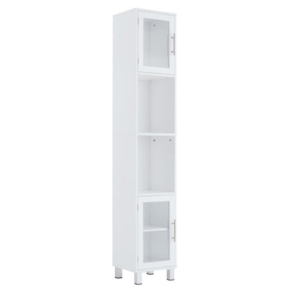 71 Inch Tall Tower Bathroom Storage Cabinet and Organizer Display Shelves for Bedroom-Black