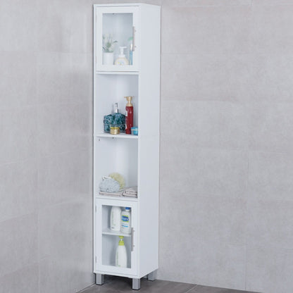 71 Inch Tall Tower Bathroom Storage Cabinet and Organizer Display Shelves for Bedroom-Black